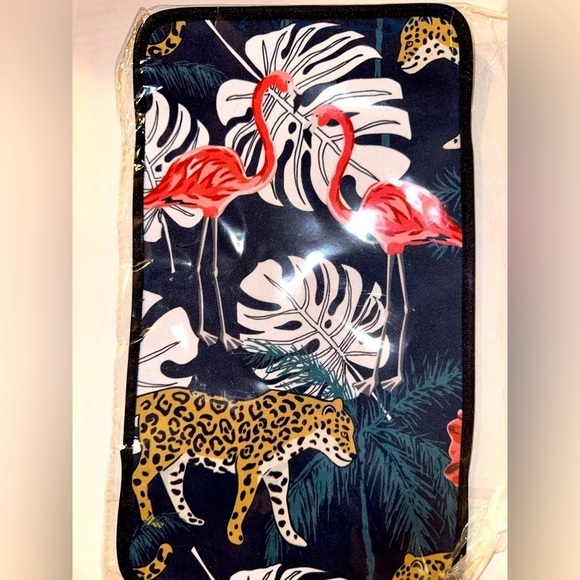 Tropical flamingo leaf leopard print car center console cover car accessory new - Picture 1 of 6